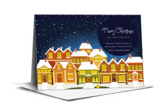 Tis the Season Holiday Christmas Village Cards  7.875